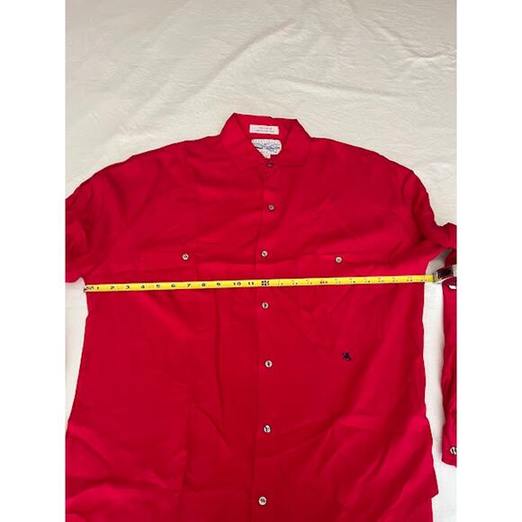 VTG Perry Ellis Shirt Red Silk Long Sleeve Button Up Sz M - Picture 5 of 5